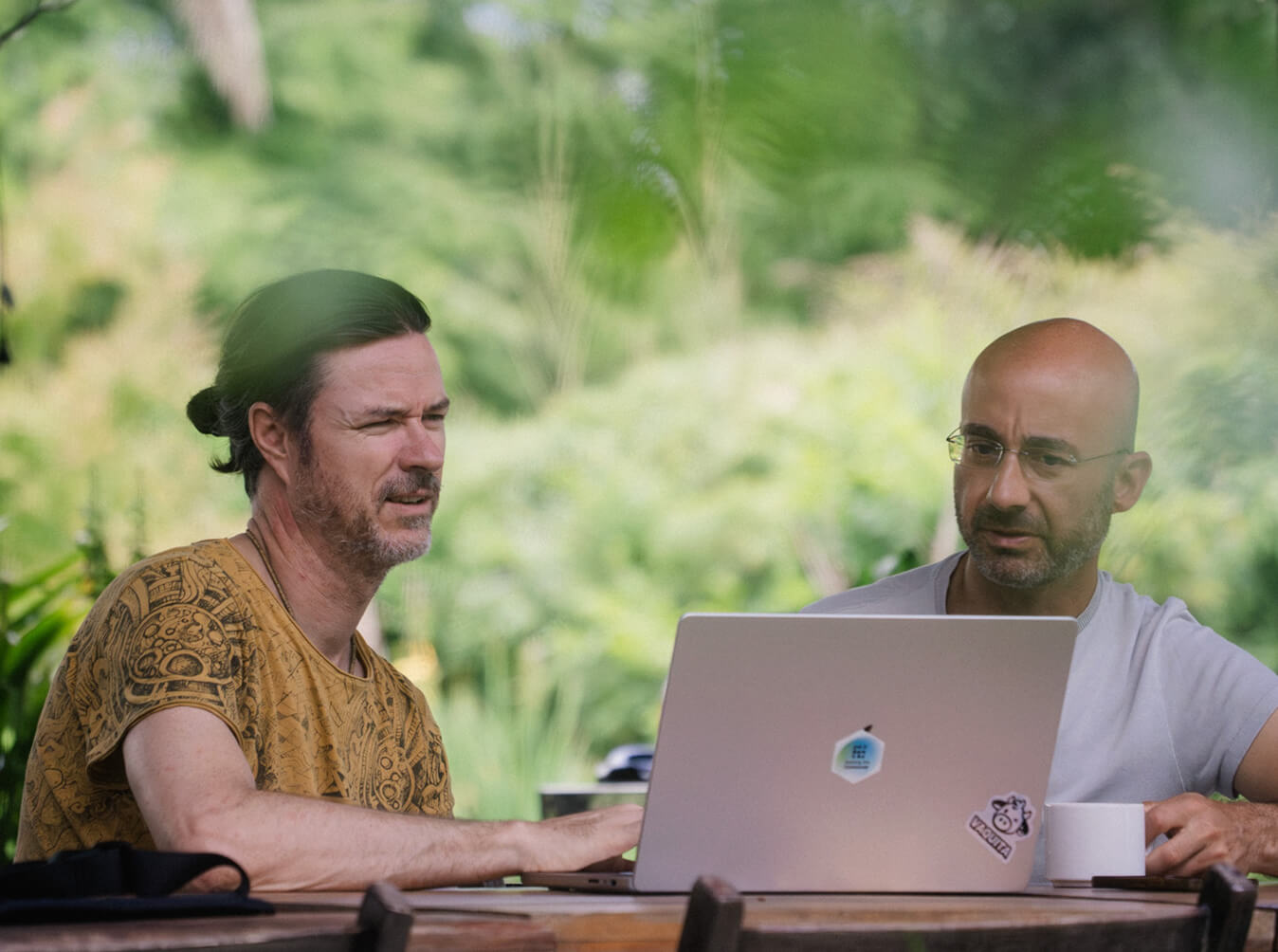 Builders at the residency in Argentina