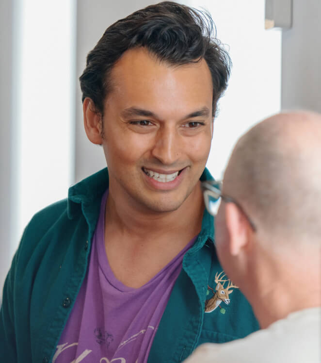 Two participants in conversation
